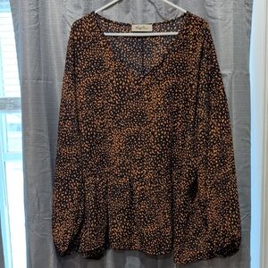 Stylish Black and Orange Blouse by Haptics